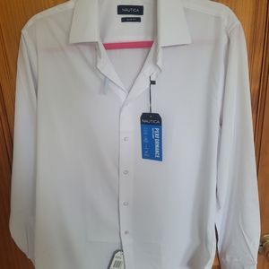 Men's Nautica Slim fit M White button up shirt